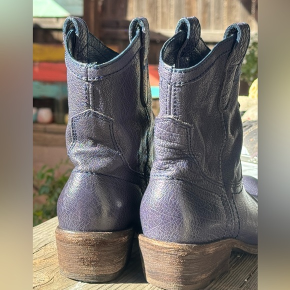 FRYE Carson Cobalt Blue Shorty cowboy boots Cowgirl Booties Size 6 B Western - Picture 4 of 15
